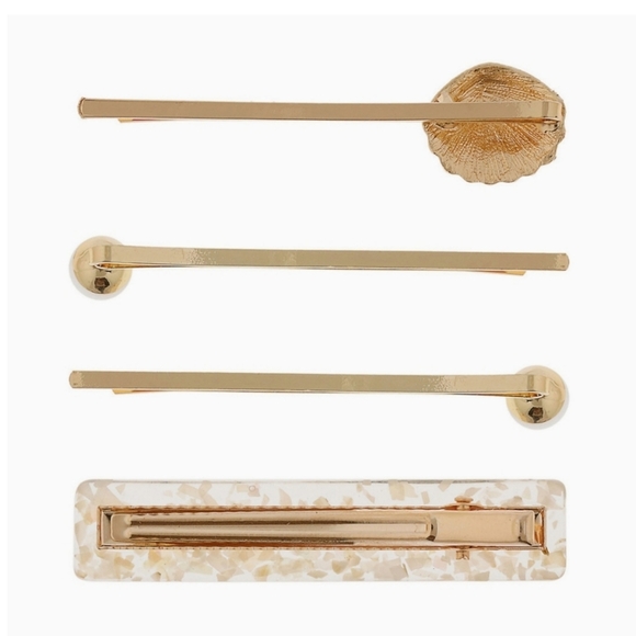 Lauren Conrad Hair Accessories ✦ Seashell & Pearl Set ✦ Marbled Acrylic NWT - Picture 6 of 8